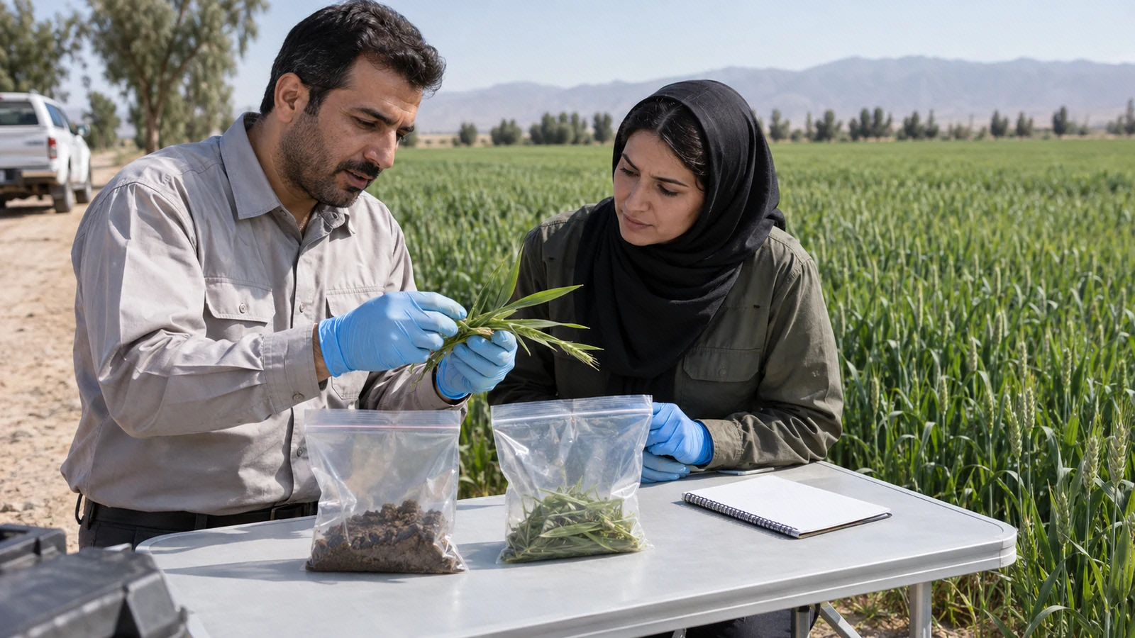 بررسی نمونهٔ خاک و برگ گندم برای تصمیم دربارهٔ تغذیهٔ مس