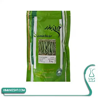 پاکت سبز بذر لوبیا Sunray Green Bean با تصویر غلاف‌ها