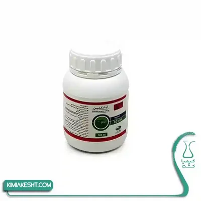 بطری کنهکش ابامکتین گیاه نیملیتری ظرف سفید کوتاه Abamectin EC 1.8% با برچسب قرمز و سبز