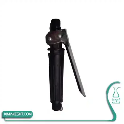 دستگیره و اهرم سمپاش برای سوییچ دکمه قرمز دسته مشکی سمپاش با اهرم فلزی بلند و اتصال رزوهای
