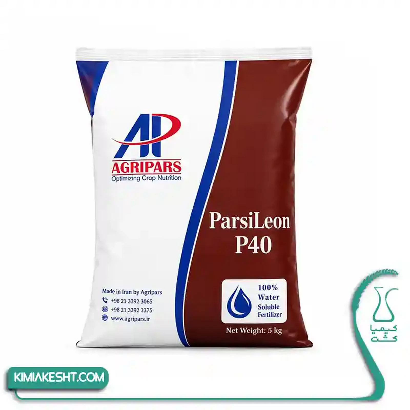 بسته سفید و قهوه‌ای Agripars ParsilLeon P40 کود محلول در آب